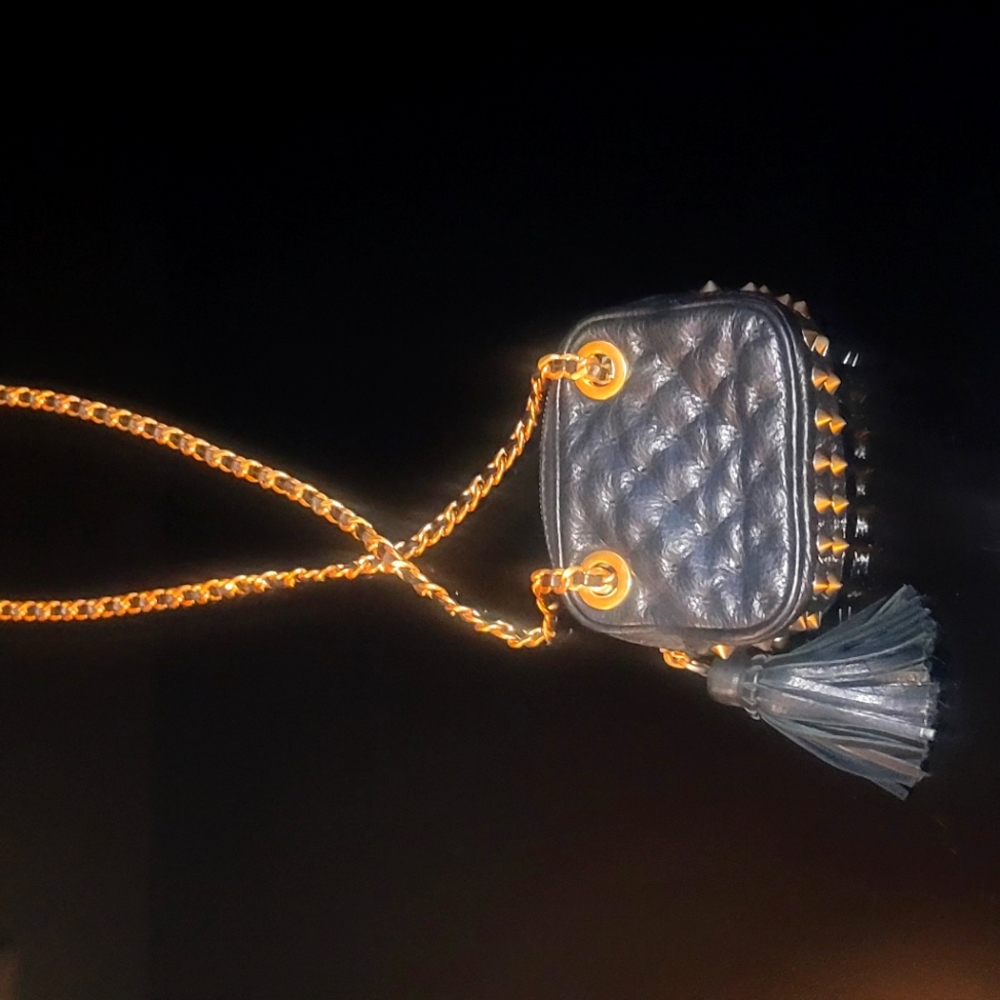 Rebecca Minkoff black leather micro- crossbody